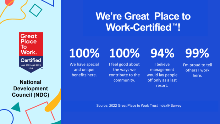 NDC Great Place to Work Survey Results